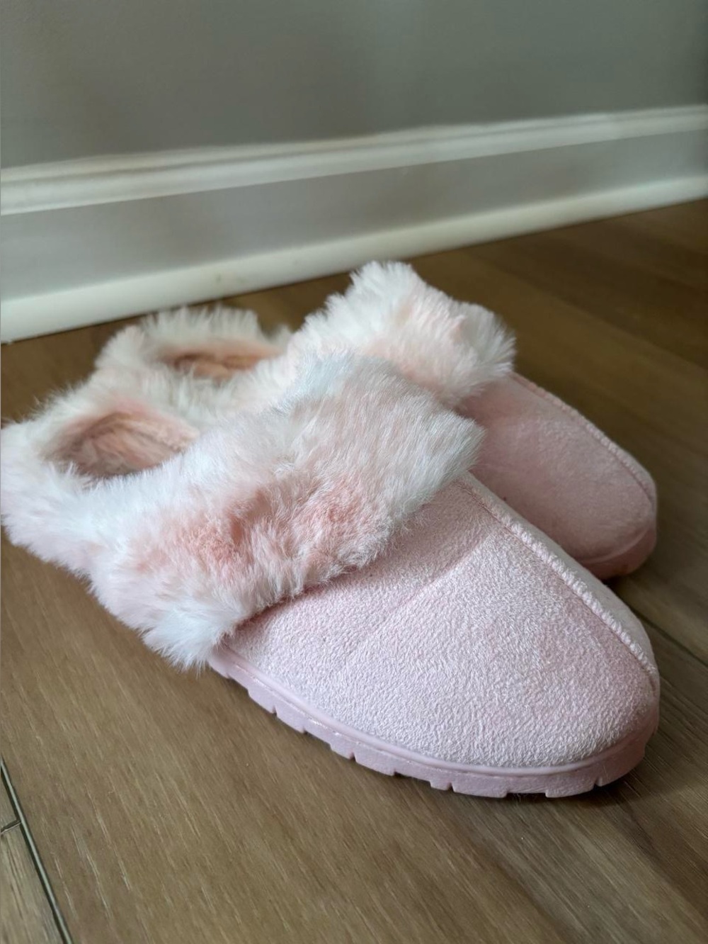 Baby Pink Fluffy Slippers